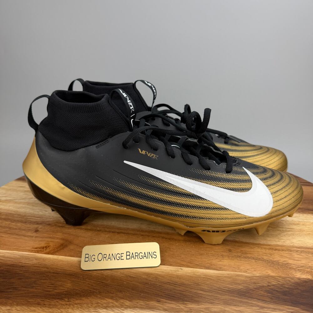 Nike Zoom Air Vapor Pro 1 Cleats Black Metallic Gold FB3298-003 Men’s 13 New
